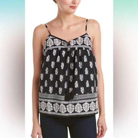 Joie Tops - Joie- women’s Chatham silk cotton Black and white boho top- Size medium